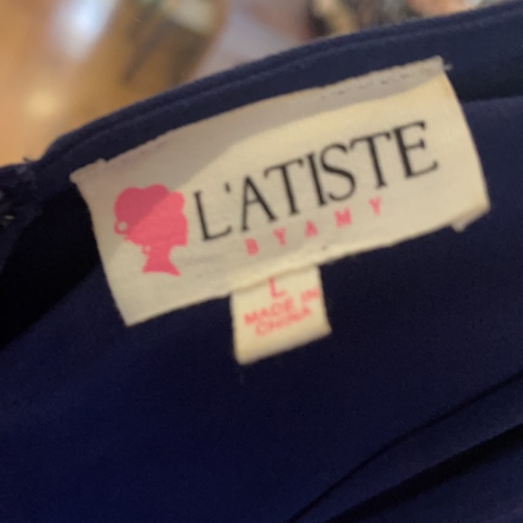 L’Artiste dark blue sleeveless jumpsuit size L - Picture 3 of 4